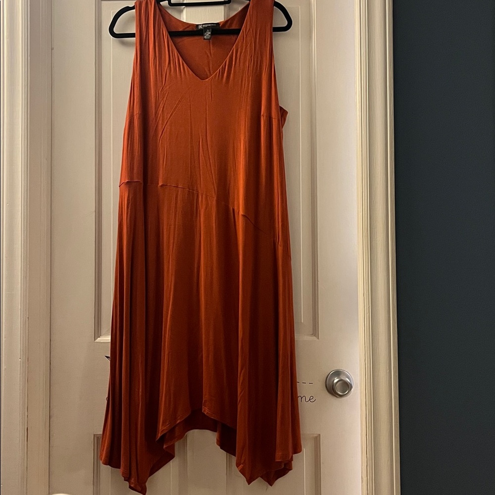 INC International Concepts Asymmetrical Rust Dress